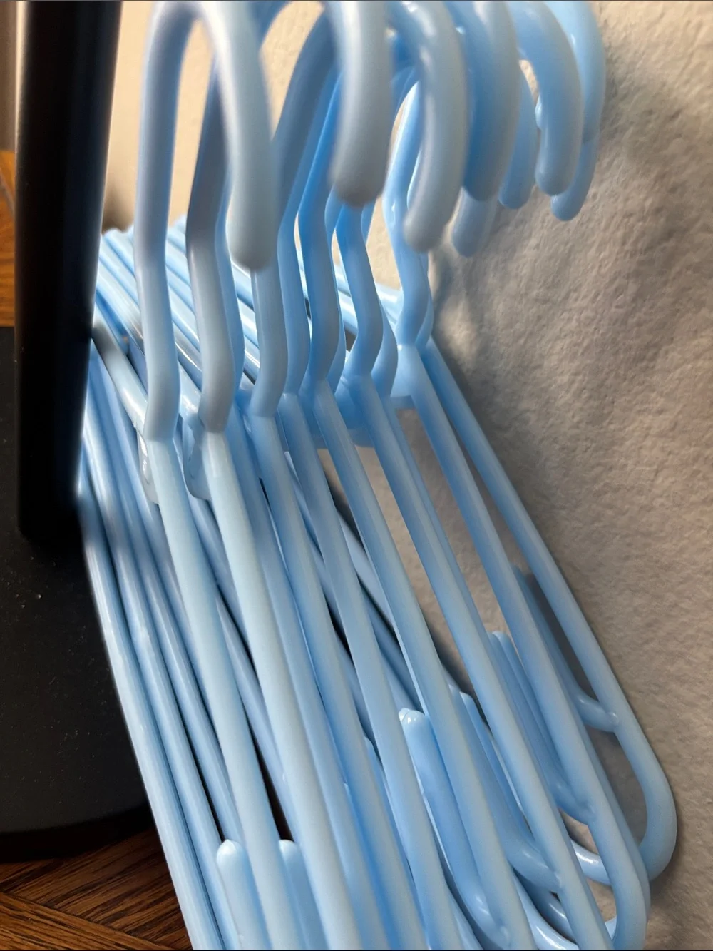 Light Blue Plastic Clothes Hangers - Multipack (12) youth hangers